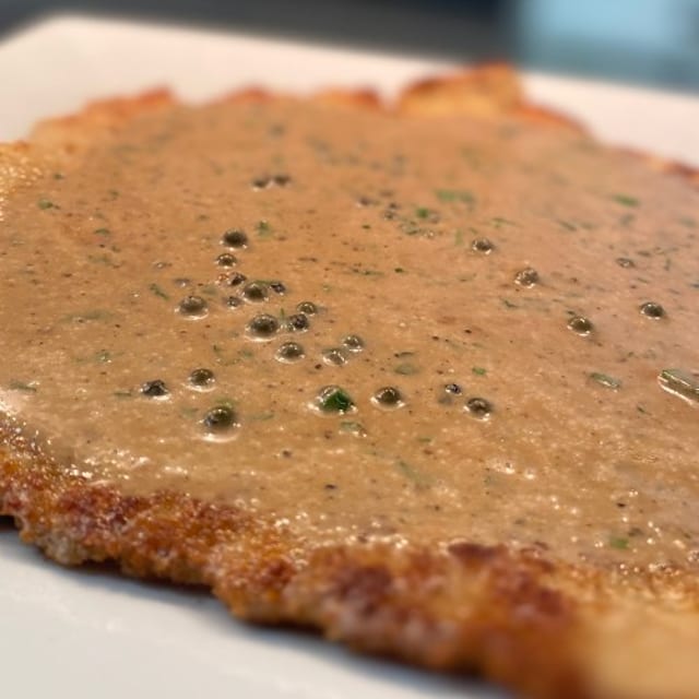 Pfefferkornsauce Schnitzel.