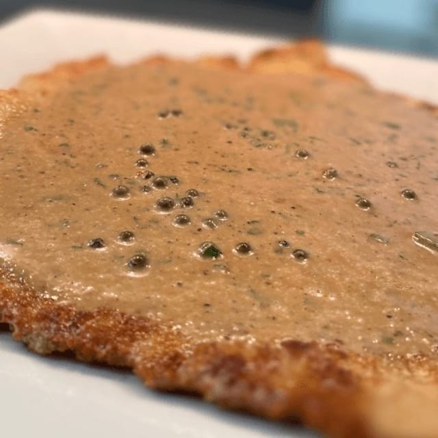 Pfefferkornsauce Wiener Schnitzel.