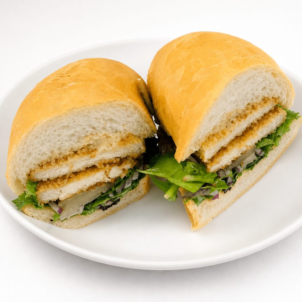 Pork Schnitzel Sandwich.