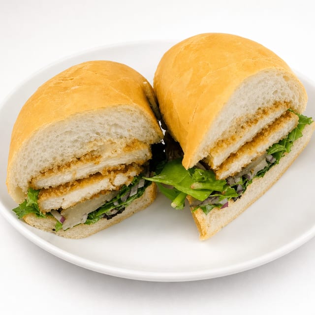 Pork Schnitzel Sandwich.