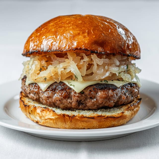 Sauerkraut Cheeseburger.