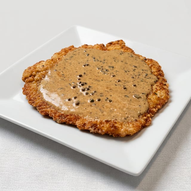 Pfefferkornsauce Wiener Schnitzel.