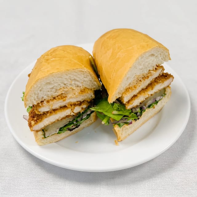 Pork Schnitzel Sandwich.