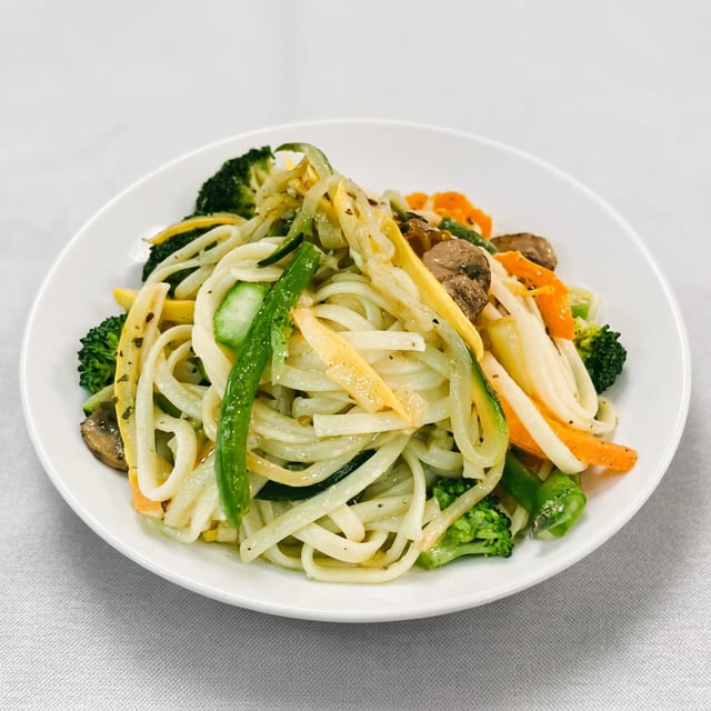 Vegetable Pasta Over Linguine.